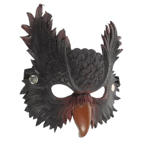 ORFOFE Verstellbare Eulen Maske Halbgesichtsmaske für Halloween Karneval Party Dekorative Cosplay Tiermaske für Erwachsene Einzigartige Tiergesichtsverkleidung Modisches von ORFOFE