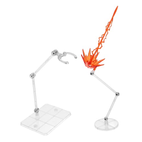 ORFOFE Verstellbarer Action Figuren Display Ständer mit Energetischer Wirkung Stabiler Sockel rutschfeste Doll Support Base für Modell Sammlerfiguren Inklusive Halterungen Rot von ORFOFE