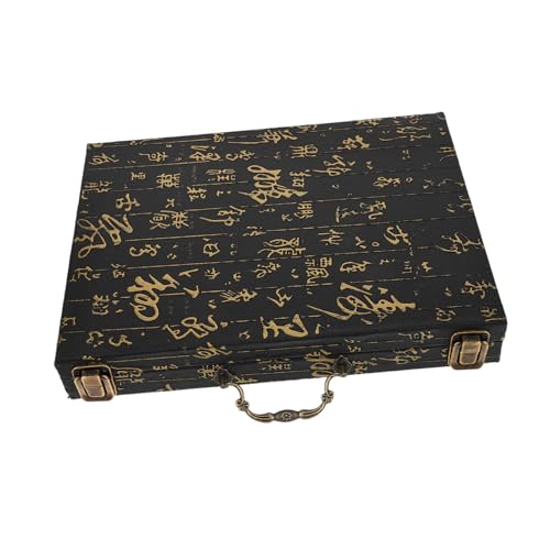 ORFOFE Vintage Mahjong Aufbewahrungsbox aus Holz mit Großem Stauraum und Praktischem Tragegriff Vielseitige Spielsteine Organizer für Schach und Brettspiele Tragbarer Spielebehälter für von ORFOFE
