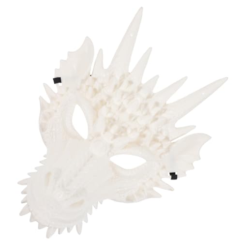 ORFOFE Vivid Weiße Drachen Maske Vollgesichts Cosplay Tiermaske Halloween Gruselige Maske für Männer und Frauen Karneval Kostüm Party Zubehör von ORFOFE