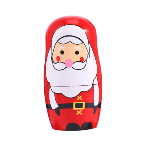 ORFOFE Weihnachtliche Holzfigur Weihnachtsmann Ornament Handgezeichnet Dekoration für Tisch und Zimmer Festliche Weihnachtsdeko von ORFOFE