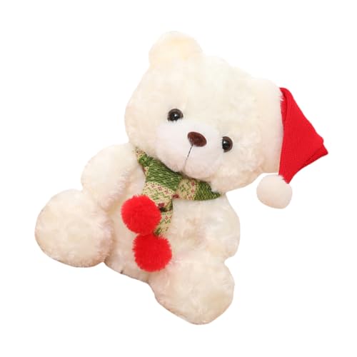ORFOFE Weißer Weihnachtsplüschbär Kuscheliges Baumwoll-Material Festliche Deko für Jungen Mädchen Wohnräume von ORFOFE