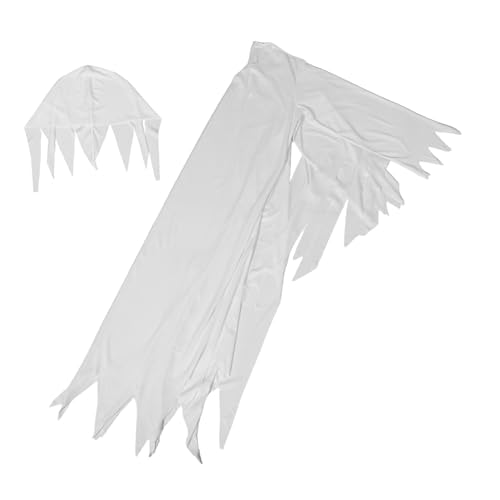 ORFOFE Weißes Damen Geisterkostüm Halloween mit Hut Atmungsaktiv Angenehm für Party Fasching Rollenspiele Vielseitig für Aufführungen und Festlichkeiten ORFOFE Weißes Damen Geisterkostüm Halloween mit Hut Atmungsaktiv Angenehm für Party Fasching Rollenspiele Vielseitig für Aufführungen und Festlichkeiten von ORFOFE