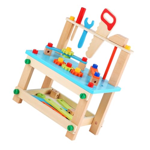 ORFOFE Werkzeugstuhl aus Holz Farbenfrohes Kreatives Lernspielzeug Abnehmbar und Kombinierbar Fördert Intelligenz und Feinmotorik für Lernen von ORFOFE