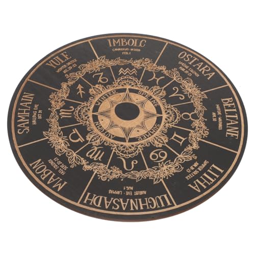ORFOFE Wiccan Altar Board aus Großes Pendelbrett wahrsagebrett mit Graviertem Sternenmuster Robustes Metaphysisches Divinationsspiel für Hexenrituale Energie Meditationsdekoration von ORFOFE