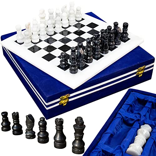 Marmor Schachbrett Schachbrett Marmor Elegant | Schachbrett aus Marmor | Schachbrett und Schachbrett.Professionelles Schachbrett aus Marmor mit Sarg Chess Set von ORGARI