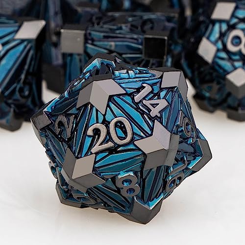 ORIFANTOU 7-teiliges DND-Würfel-Set aus Metall, Schwarz / Blau, D&D-Würfel mit Box, Debris RPG D und D Würfel, Dungeons and Dragons, Rollenspiel, polyedrisches Würfel-Set D20, D12, D10, D8, D6, D4 ORIFANTOU 7-teiliges DND-Würfel-Set aus Metall, Schwarz / Blau, D&D-Würfel mit Box, Debris RPG D und D Würfel, Dungeons and Dragons, Rollenspiel, polyedrisches Würfel-Set D20, D12, D10, D8, D6, D4 von ORIFANTOU