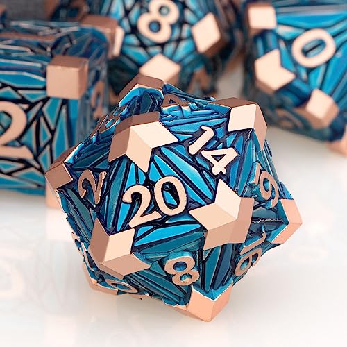 ORIFANTOU 7-teiliges DND-Würfel-Set aus Metall mit Box, Debris RPG, Kupferblau, D- und D-Würfel für die Verwendung mit D&D-Tischspielen, Rollenspiele, polyedrisches Würfel-Set D20, D12, D10, D8, D6 ORIFANTOU 7-teiliges DND-Würfel-Set aus Metall mit Box, Debris RPG, Kupferblau, D- und D-Würfel für die Verwendung mit D&D-Tischspielen, Rollenspiele, polyedrisches Würfel-Set D20, D12, D10, D8, D6 von ORIFANTOU