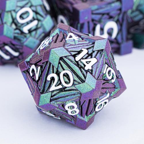 ORIFANTOU 7-teiliges DND-Würfel-Set aus Metall mit Box, Schmutz RPG, grün-violett, D- und D-Würfel für die Verwendung mit D&D-Tischspielen, Rollenspiele, polyedrisches Würfelset D20, D12, D10, D8, D6 ORIFANTOU 7-teiliges DND-Würfel-Set aus Metall mit Box, Schmutz RPG, grün-violett, D- und D-Würfel für die Verwendung mit D&D-Tischspielen, Rollenspiele, polyedrisches Würfelset D20, D12, D10, D8, D6 von ORIFANTOU