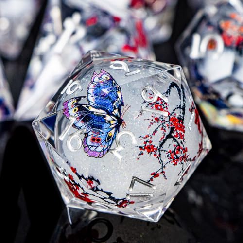 ORIFANTOU Butterfly DND-Würfel-Set mit flüssigem Kern und Metallbox, handgefertigt, scharfe Kanten, D und D, polyedrische Würfel für Dungeons and Dragons Rollenspiele, RPG D&D-Würfel-Set ORIFANTOU Butterfly DND-Würfel-Set mit flüssigem Kern und Metallbox, handgefertigt, scharfe Kanten, D und D, polyedrische Würfel für Dungeons and Dragons Rollenspiele, RPG D&D-Würfel-Set von ORIFANTOU