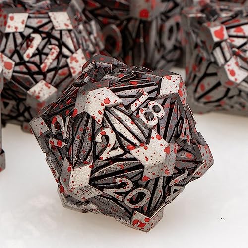 ORIFANTOU Metall-DND-Würfel-Set, Dungeons and Dragons, Würfel mit Box, Blutspritzer, Schmutz, D&D-Würfel, Rollenspiel, polyedrisches Würfel-Set, D20, D12, D10, D8, D6, D4 ORIFANTOU Metall-DND-Würfel-Set, Dungeons and Dragons, Würfel mit Box, Blutspritzer, Schmutz, D&D-Würfel, Rollenspiel, polyedrisches Würfel-Set, D20, D12, D10, D8, D6, D4 von ORIFANTOU