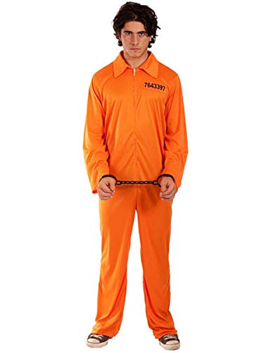 ORION COSTUMES Herren Strafgefangenenkleidung Orange Overall Halloween MaskenKostüm von ORION COSTUMES