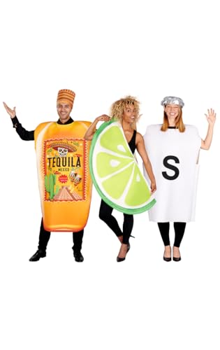 ORION COSTUMES Unisex Adults Tequila Lime and Salt Novelty 3 in 1 Fancy Dress Costumes von ORION COSTUMES