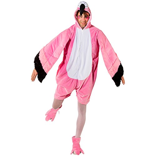 Unisex Kostüm Flamingo kurz OneSize Flamingokostüm Tier Vogel Fasching Karneval von ORLOB KARNEVAL GmbH