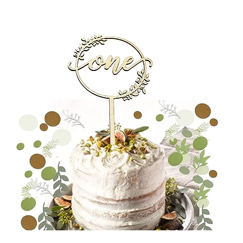 ORTAVA Cake Topper Geburtstag,Holz Cake Topper 1. Geburtstag und Partydekorationen Konfetti,Tortendeko 1. Geburtstag,Cake Topper Personalisiert Kuchendeko,Kuchen Deko Geburtstag,Tortendeko Geburtstag von ORTAVA