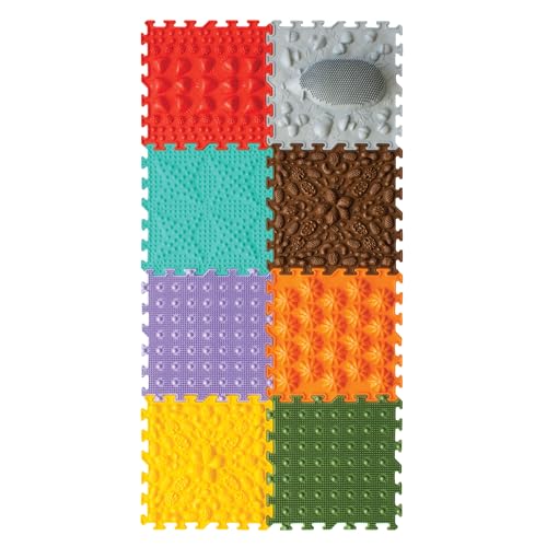 ORTO NATURE Massage Puzzle sensorische Bodenmatte - Orthopädische Spielmatte für Kinder oder als Baby Spielzeug, Puzzlematte Unterlage für den Boden (Igel Hier) von ORTO Nature