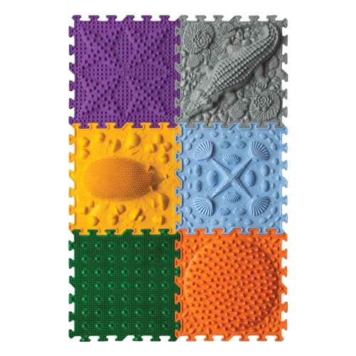 ORTO NATURE Massage Puzzle sensorische Bodenmatte - Orthopädische Spielmatte für Kinder oder als Baby Spielzeug, Puzzlematte Unterlage für den Boden (Junge Forscher) von ORTO Nature