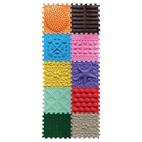 ORTO NATURE Massage Puzzle sensorische Bodenmatte - Orthopädische Spielmatte für Kinder oder als Baby Spielzeug, Puzzlematte Unterlage für den Boden (Morning Miracle) von ORTO Nature