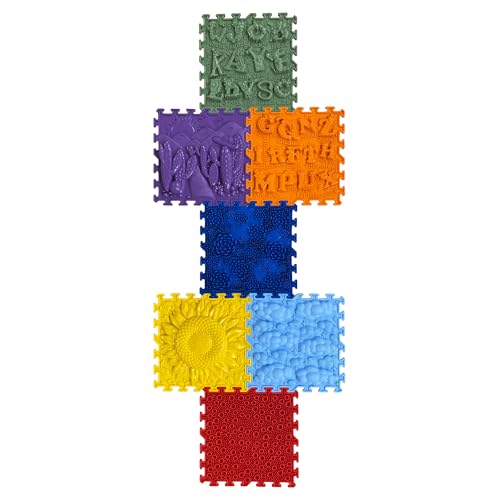 ORTO NATURE Sensorische Massage-Puzzle-Spielmatte, ineinandergreifende orthopädische Bodenfliesen und strukturierte sensorische Matten für Kinder und Erwachsene (Nature's Touch) von ORTO Nature