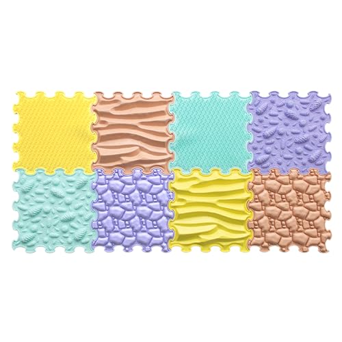 ORTOTO Massage Puzzle Bodenmatten - Orthopädische Spielmatte für Kinder und Erwachsene, sensorisches Spielen, Kinderspielmatten, Spielmatten-Set (Calm Pastel) von ORTOTO