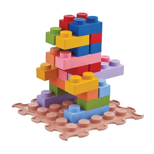 ORTOTO World of Sensory Soft Bricks, bunte Bausteine, weiches Spiel, Stapelspielzeug (großes Set – 32 Stück) von ORTOTO