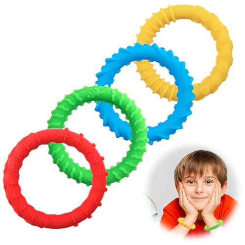 ORUZA 4 Stück Sensorik Spielzeug Fidget Toys Kauarmband, Silikon Sensory Kauen Armbänder für Stressabbau, ADHS, Autismus, Oral Motor Chewy Beißring für Kinder Jungen Mädchen ORUZA 4 Stück Sensorik Spielzeug Fidget Toys Kauarmband, Silikon Sensory Kauen Armbänder für Stressabbau, ADHS, Autismus, Oral Motor Chewy Beißring für Kinder Jungen Mädchen von ORUZA
