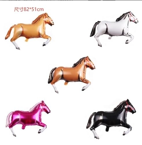 5 Stück Pferde Folienballon, XXL Pferd Luftballon, Giant Aluminium Pferde Folie Pferdeballon, Kindergeburtstag Luftballons Deko für Geburtstag Feste Baby Shower Tier, Cowboy Thematische Party Deko von ORUZA