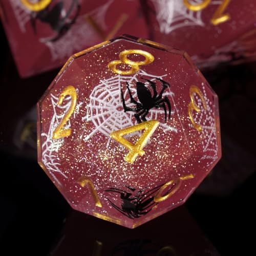ORUZA 7 Stück Polyedrische DND Würfel Set Liquid Core Spinnen D&D Würfel D4 D6 D8 D10 D12 D20 D% DND Würfel für Dungeons and Dragons RPG MTG Pathfinder Rollenspiele Spielwürfel ORUZA 7 Stück Polyedrische DND Würfel Set Liquid Core Spinnen D&D Würfel D4 D6 D8 D10 D12 D20 D% DND Würfel für Dungeons and Dragons RPG MTG Pathfinder Rollenspiele Spielwürfel von ORUZA