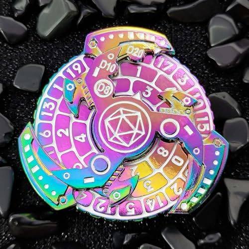 ORUZA DND Metal Roulette Spinner Würfel, 7-in-1 DND Dazzle Mechanisch Roulette Würfelset, Metallische D&D Roulette Würfel für D&D RPG MTG Warhammer 40K Sci-Fi, Krieg Thema Rollenspiel Tabletop Spiele von ORUZA