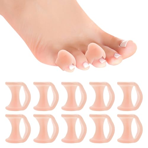 ORUZA 10 Stück Zehentrenner, Silikon Zehenspreizer Zehenspreizer Kleiner Zeh Toe Spreader für Bunion Verhinderung von Reibung und Druckentlastung von ORUZA