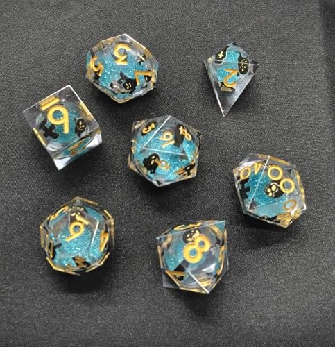 ORUZA 7 Stück DND Polyedrische Würfel Set Liquid Core D&D Würfel D4 D6 D8 D10 D12 D20 D% DND Würfel Blau ORUZA 7 Stück DND Polyedrische Würfel Set Liquid Core D&D Würfel D4 D6 D8 D10 D12 D20 D% DND Würfel Blau von ORUZA