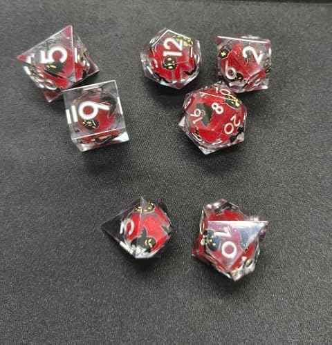 ORUZA 7 Stück DND Polyedrische Würfel Set Liquid Core D&D Würfel D4 D6 D8 D10 D12 D20 D% DND Würfel Rot ORUZA 7 Stück DND Polyedrische Würfel Set Liquid Core D&D Würfel D4 D6 D8 D10 D12 D20 D% DND Würfel Rot von ORUZA
