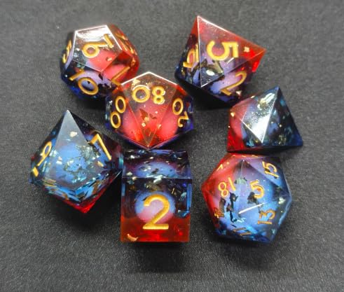 ORUZA 7 Stück DND Polyedrische Würfel Set Liquid Core D&D Würfel D4 D6 D8 D10 D12 D20 D% DND Würfel für Dungeons and Dragons von ORUZA
