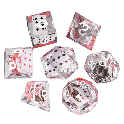 ORUZA 7 Stück Polyedrische Harz Würfel, DND Poker Würfel Set, Harz Scharfe Kante Spielwürfel für Dungeons and Dragons RPG MTG Pathfinder Rollenspiel ORUZA 7 Stück Polyedrische Harz Würfel, DND Poker Würfel Set, Harz Scharfe Kante Spielwürfel für Dungeons and Dragons RPG MTG Pathfinder Rollenspiel von ORUZA