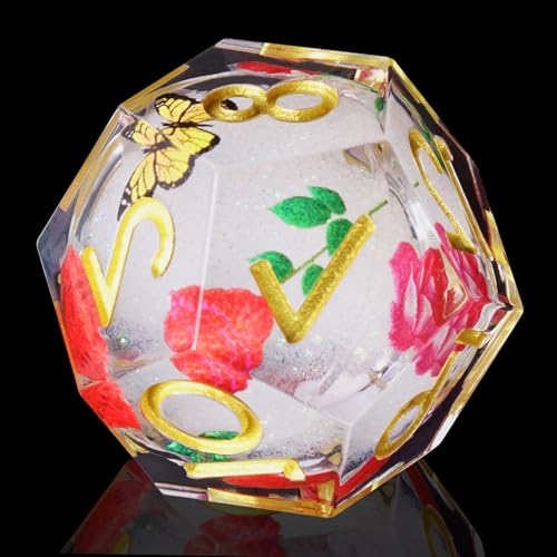 ORUZA 7 Stück Polyedrische DND Würfel Set, D&D Liquid Core Würfel D4 D6 D8 D10 D12 D20 D% Rosen Treibsand Spielwürfel für Dungeons and Dragons RPG MTG Pathfinder Rollenspiele von ORUZA