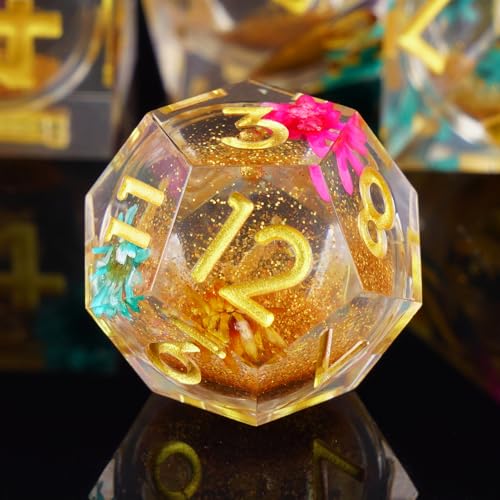 ORUZA 7 Stück Polyedrische DND Würfel Set Liquid D&D Core Würfel D4 D6 D8 D10 D12 D20 D% Treibsand Spielwürfel für Dungeons and Dragons RPG MTG Pathfinder Rollenspiele Spielwürfel von ORUZA