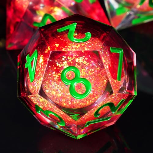ORUZA 7 Stück Polyedrische Würfel Set Liquid Core Würfel Schmetterling D4 D6 D8 D10 D12 D20 D% DND Würfel für Dungeons and Dragons RPG MTG Pathfinder Rollenspiele Spielwürfel von ORUZA