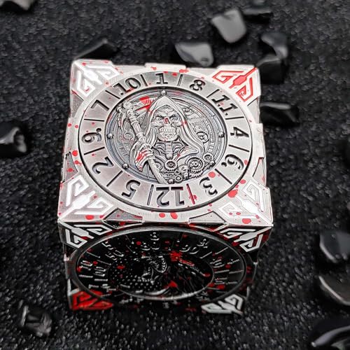 ORUZA DND Metall Spinner Würfel, 7-in-1 Roulette Kubischem Würfel-Set mit 3D-Relief für D&D RPG MTG Warhammer 40K Sci-Fi ORUZA DND Metall Spinner Würfel, 7-in-1 Roulette Kubischem Würfel-Set mit 3D-Relief für D&D RPG MTG Warhammer 40K Sci-Fi von ORUZA