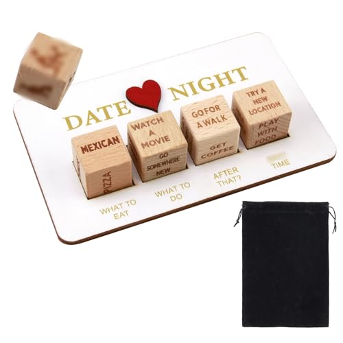 ORUZA Date Night Würfel für Paare, Romantisches Paar-Würfel-Set, Hölzerne Date Night Würfel, Lustiges Geschenke für Paare Frauen und Männer Valentinstag, Jahrestag, Hochzeit von ORUZA