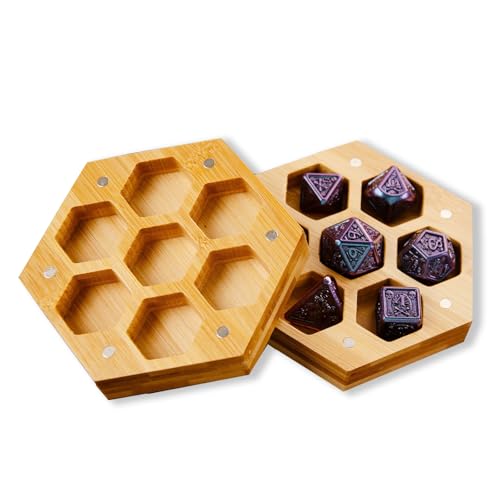 ORUZA Hölzerne DND Würfel Box, Hölzernen Aufbewahrungsbehälter mit Magnetischem für D&D Polyhedral RPG und Tabletop Gaming Würfel ORUZA Hölzerne DND Würfel Box, Hölzernen Aufbewahrungsbehälter mit Magnetischem für D&D Polyhedral RPG und Tabletop Gaming Würfel von ORUZA