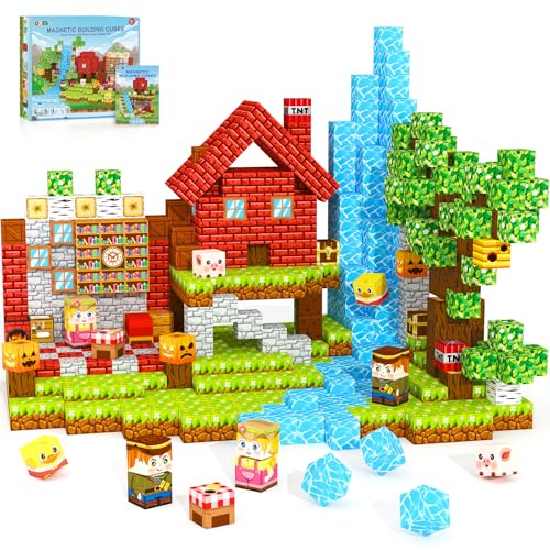 ORZbb Magnetische Blöcke für Kinder, Bauspielzeug für 3, 4, 5, 6, 7, 8, 9, 10, 11, 12 Jahre alte Jungen, Mädchen, magnetische Fliesen, Würfel, STEM, sensorisches Spielzeug für Kleinkinder, Reisen ORZbb Magnetische Blöcke für Kinder, Bauspielzeug für 3, 4, 5, 6, 7, 8, 9, 10, 11, 12 Jahre alte Jungen, Mädchen, magnetische Fliesen, Würfel, STEM, sensorisches Spielzeug für Kleinkinder, Reisen von ORZbb