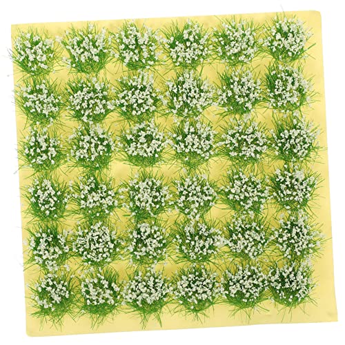 OSALADI 1 Blatt Grasmodell Büschel Künstlich Buschig Anlage Blume Landschaft Simulieren Feenhaftes Gartengras Scheibengardinen Miniaturgarten Miniatur-basisgelände Kunstgras Weiß Plastik von OSALADI