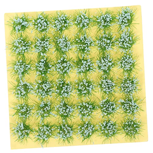 OSALADI 1 Blatt Grasmodell Büschel Miniatur Rasengras Patch Fälschung Anlage für Kunstgras Moosdekor statische Grasherde Modelleisenbahn Gras Modelleisenbahnblumen Plastik Blau von OSALADI