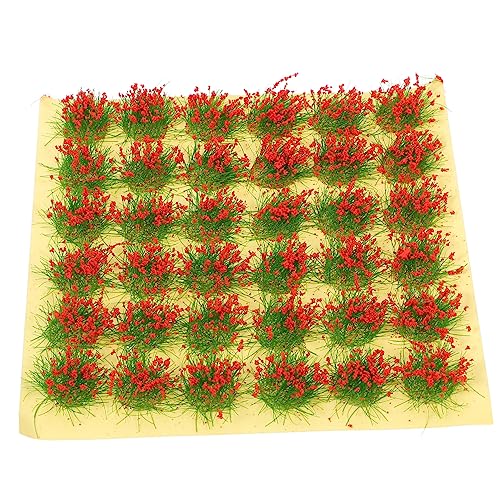 OSALADI 1 Blatt Grasmodell Diorama- Miniatur Kunstgras Künstliche Pflanzen im Freien Büschel Anlage statische Grasherde Modellgras Modelleisenbahn Moosdekor für Diorama rot von OSALADI