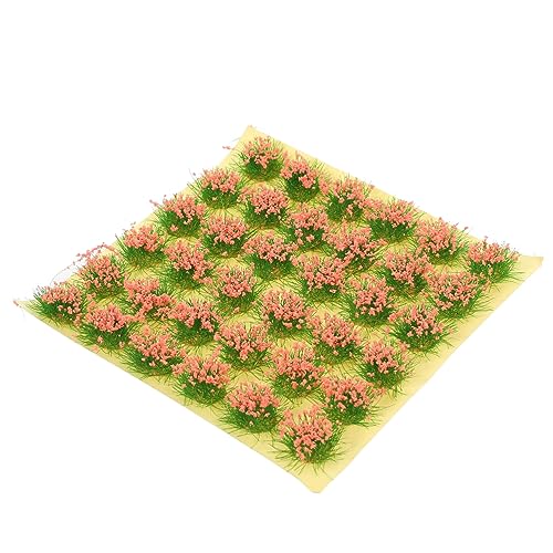 OSALADI 1 Blatt Grasmodell Modelleisenbahn Miniaturen aus künstlicher Rasen Grasteppich Miniatur-Blumenbüschel Pflanzen kunstpflanze Grasbüschel Miniatur Moosdekor Plastik Rosa von OSALADI