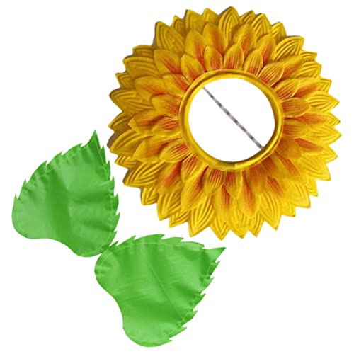 OSALADI 1 Satz Sonnenblumenkopfbedeckung Kreative Sonnenblumen-kopfbedeckung Blumenkopfschmuck Gelber Hut Sonnenblumenhut-requisite Sonnenblumen-hundekostüm Seidentuch Damen Cosplay Krone von OSALADI