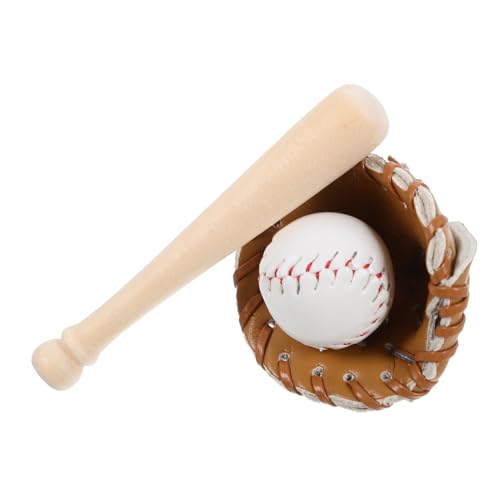 OSALADI 1 Satz Sportzubehör Für Puppenstuben Baseball Drinnen Klein Mini Kind Party Gefälligkeiten Schläger Handschuh Dekoration Für Puppenhäuser Abs Khaki von OSALADI