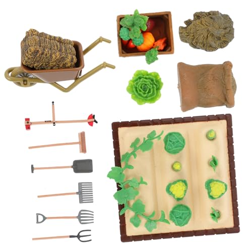 OSALADI 1 Set Pflanzszenenmodell Mini Farm Miniatur Außendekor Spiel Landwirtschaftsgeräte Farmwerkzeuge Modelle Mini Landschaft Gemüsefeld Modellfarm Mini Gemüsemodell von OSALADI