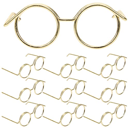 OSALADI Schnapsgläser 10 Stück Metall-Puppenbrillen Puppenbrillen Mini-Sonnenbrillen Drahtrand Für Puppen Miniatur-Puppenhaus-Zubehör Sonnenbrillen von OSALADI
