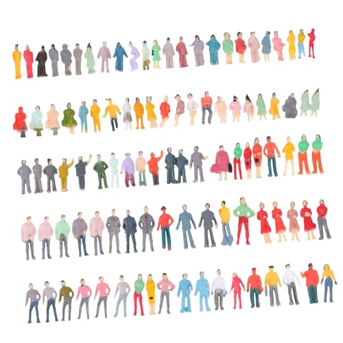 OSALADI 100 Stück Mini Figuren Modell Dekoration Puppenhaus Deko Maßstab Bunte Miniatur Figuren für Heim Büro Kreative Langlebige Kunst Deko von OSALADI